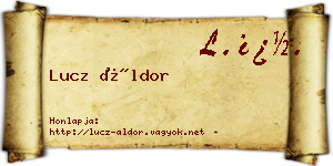 Lucz Áldor névjegykártya